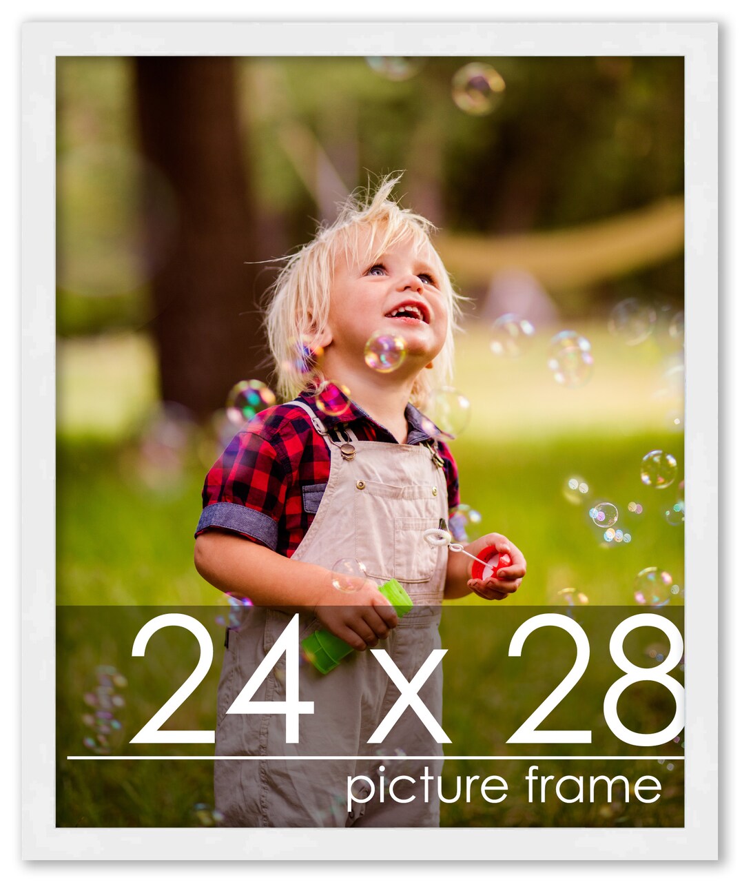 Classic Modern White Picture Frame - UV Acrylic, Foam Board Backing, Hanging Hardware